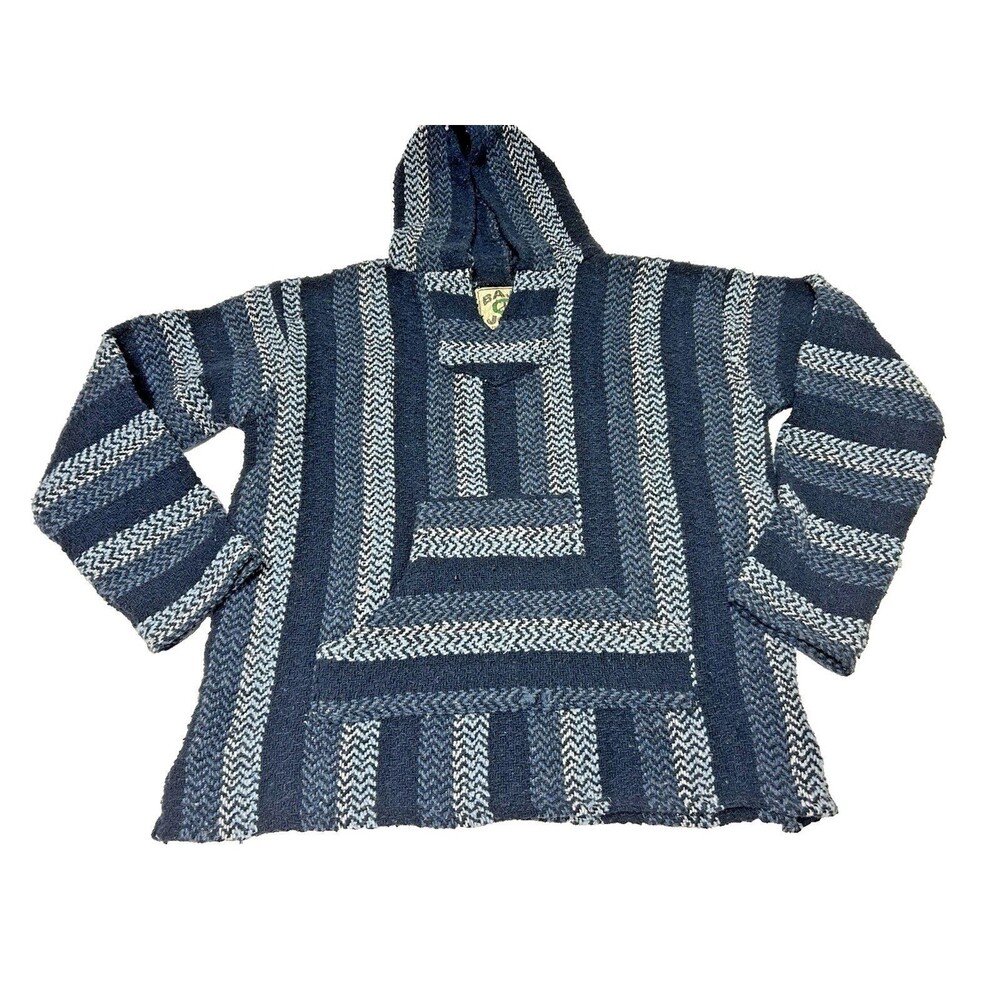 Baja Joe Blues Mexican Hoodie Drug Rug Poncho Y2K Retro Hippie Unisex Size S